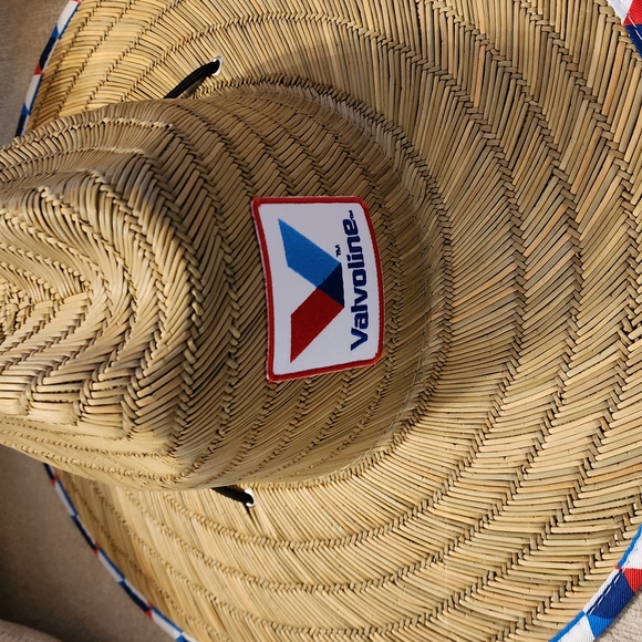 Valvoline Straw Hat with Red, Blue, and White Trim - Picture 3 of 5